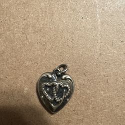 Double Heart Necklace Vintage 1940s