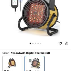 Greenhouse Heater with Digital Thermostat, 1500W Outdoor Space Heater, Overheat Protection & 35 PTC Fast Heating, Grow Tent Heater for Winter Plants, 