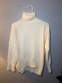 Cream Knit Turtleneck Sweater