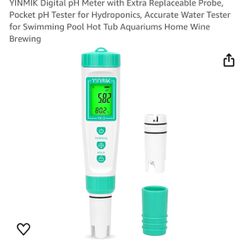 Digital pH Meter with Extra Replaceable Probe, Pocket pH Tester for Hydroponics, Accurate Water Tester for Swimming Pool Hot Tub Aquariums Home Wine B