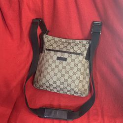 Vintage Gucci canvas and leather GG Web Crossbody bag