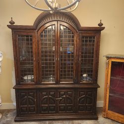 Mediterranean Style Dining Room China Cabinet 