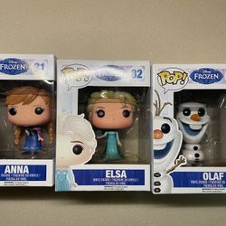 Funko Pop Elsa #82 Anna #81 Olaf 79 Frozen Vinyl Figure Lot Nib