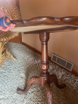 Vintage Louis Philippe Style Mahogany "Sail" Table - Scalloped Edge