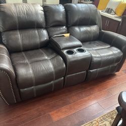 Leather Loveseat 