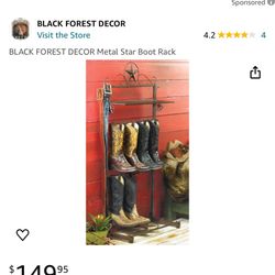 Rustic Metal Boot Rack