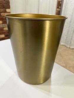 Gold Metal Waste Bin