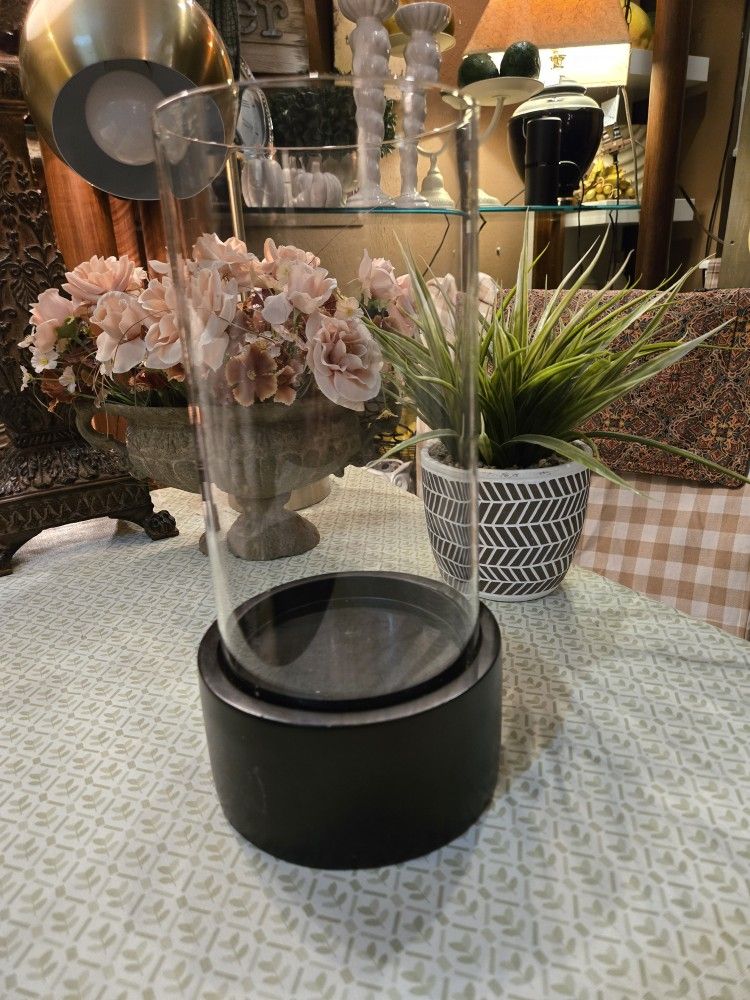 Large Glass Candle Holder With Bold Base