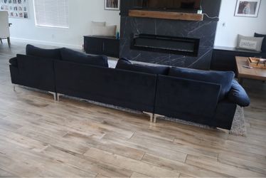 Black Velvet Sectional Sofa