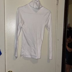White Turtle Neck Top