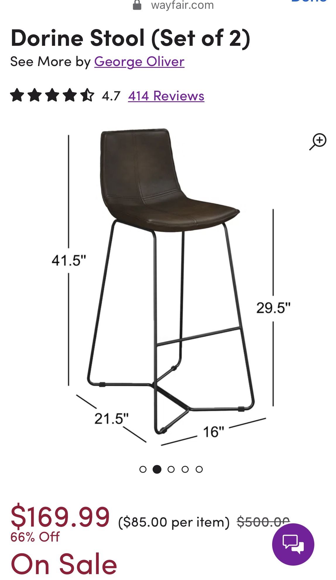 Countertop stools (set of Two)