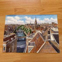 Water Color Painting Of The Netherlands, Holland By Stanislav Posudevsky
