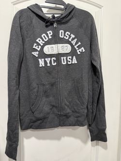 Men’s Size Medium Aeropostale NYC USA Gray Zip Up Hoodie
