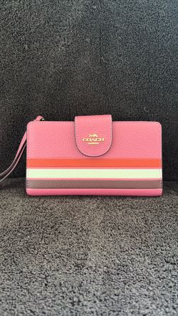 Coach leather wallet pink