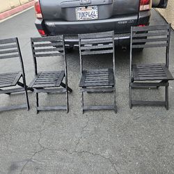 4 Black Tiki Chairs 34Hx17Wx14D