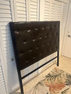 Queen size leather headboard .. dark brown…$150