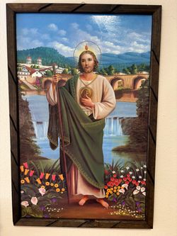 San Judas Tadeo Framed Religious Painting