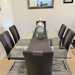 Gray And Silver Dining Table