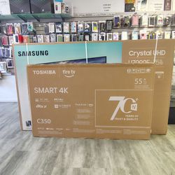 Samsung & Toshiba Smart TV 4K 75 & 55 inch brand new - on payments with just $50 down 🤩✅ (No credit needed)