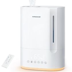 VAGKRI 6L Humidifiers for Large Room, Top Fill Ultrasonic Warm & Cool Mist Humidifiers, Essential Oil Diffuser, Night Light, Sleep Mode, 12H Timer, 5
