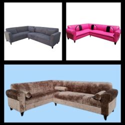 BRAND NEW 7X9FT SECTIONAL COUCH SOFA  BROWN FABRIC 