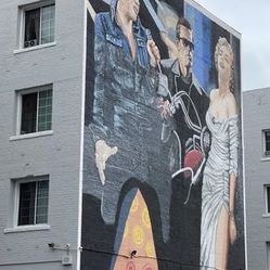 White Marilyn Monroe Inspired Wiggle Dress Like Photos for The Elvis, Marilyn & Schwarzenegger Icons Wall Mural