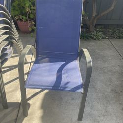 8 Blue Chairs For Outside 