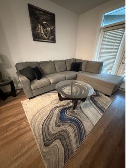 Living room Sectional with 3 coffee tables