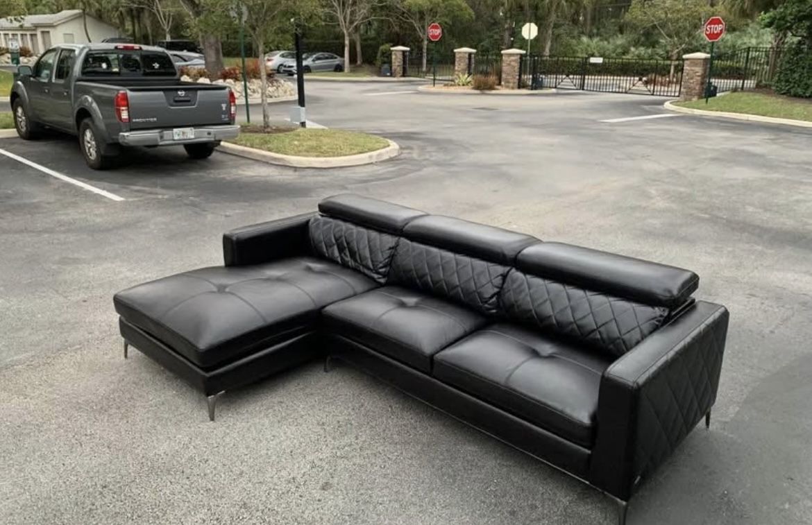 Sleek Modern Luxury Black Sofa – Sofia Vergara Collection