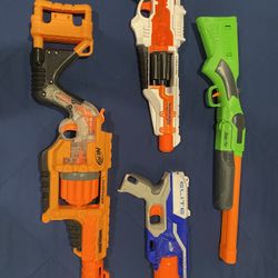 4 Nerf Gun Bundle With 30 Bullets