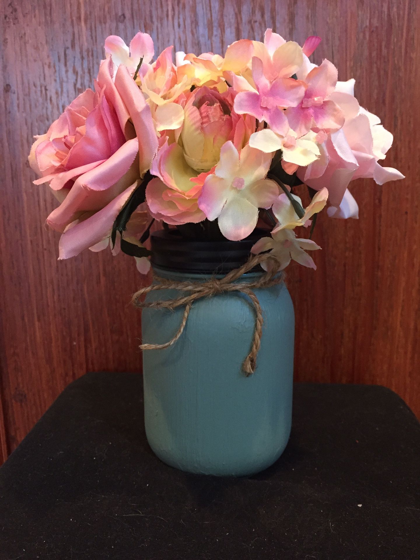 Beautiful Turquoise Mason Jar