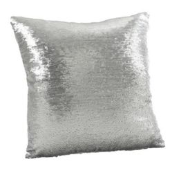 Saro Reversible Sequin Mermaid Poly Filled Throw Pillow