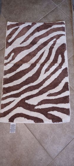 Zebra Print Cotton Bath Mat