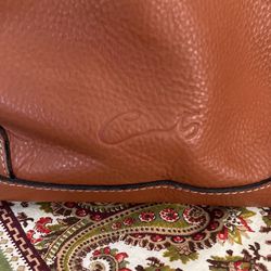 Cats Brown Leather Bag. 12x14