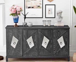 60" Modern Sideboad Buffet Cabinet, Accent Storage Cabinet Console Table