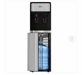 Bottom-Load Water Cooler Dispenser Hot and Cold, Child Lock, LED Lights w/Empty Bottle Alert, Silver