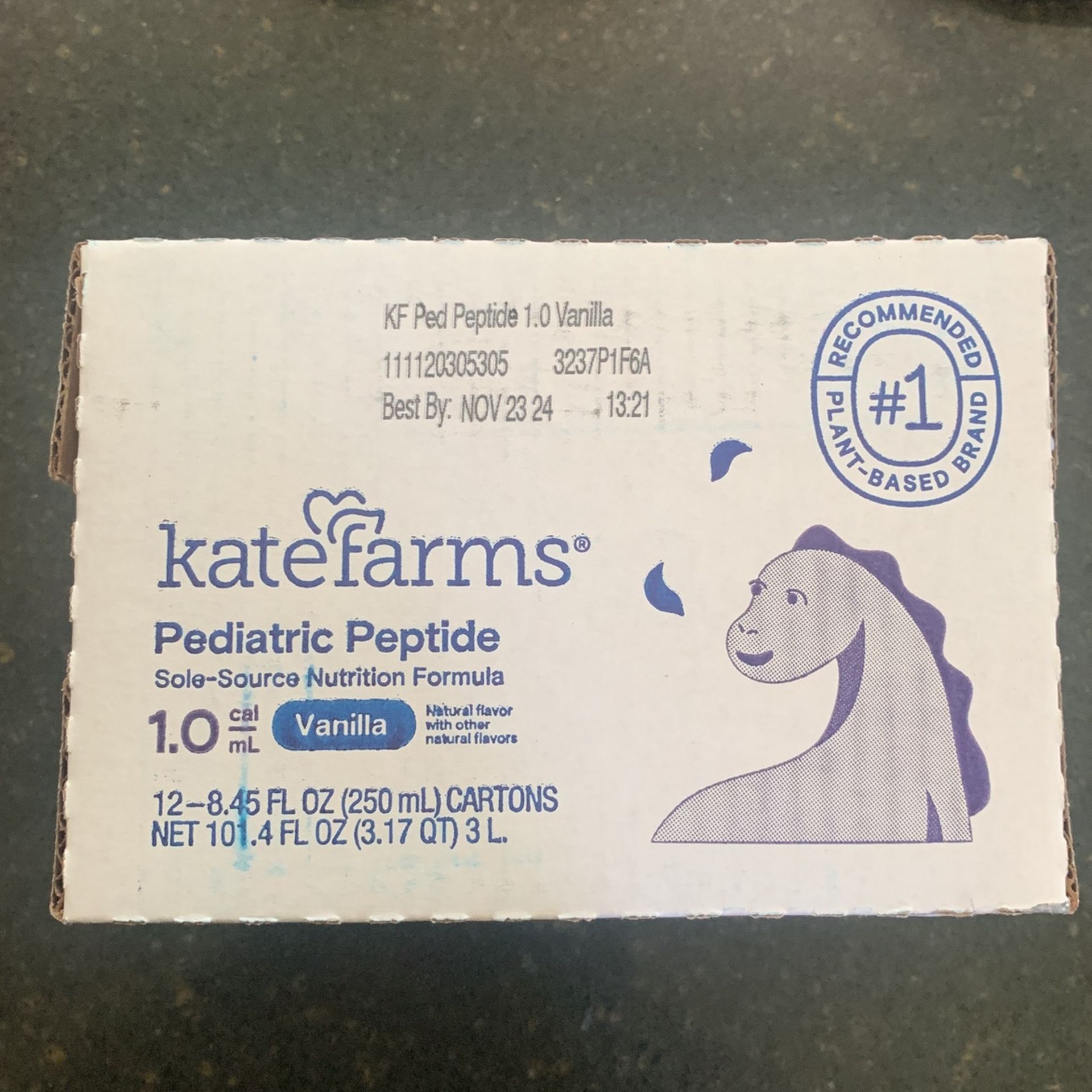 Kate Farms Pediatric Peptide 1.0, Sole-Source Nutrition Formula, Organic Enzymatically Hydrolyzed Plant-Based Protein Drink, Meal Replacement for Oral