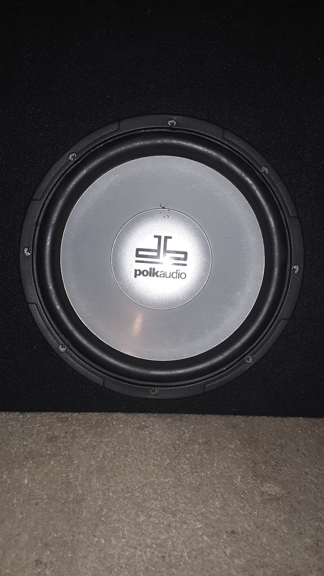 Polk audio 10 inch sub with a groundshaker box included