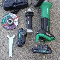 Paquete de amoladora angular inalámbrica Metabo HPT 18V MultiVolt™ de 4-1/2 pulgadas, solo herramienta, sin batería, G1812DFQ4 + Metabo HPT 18V Paquet