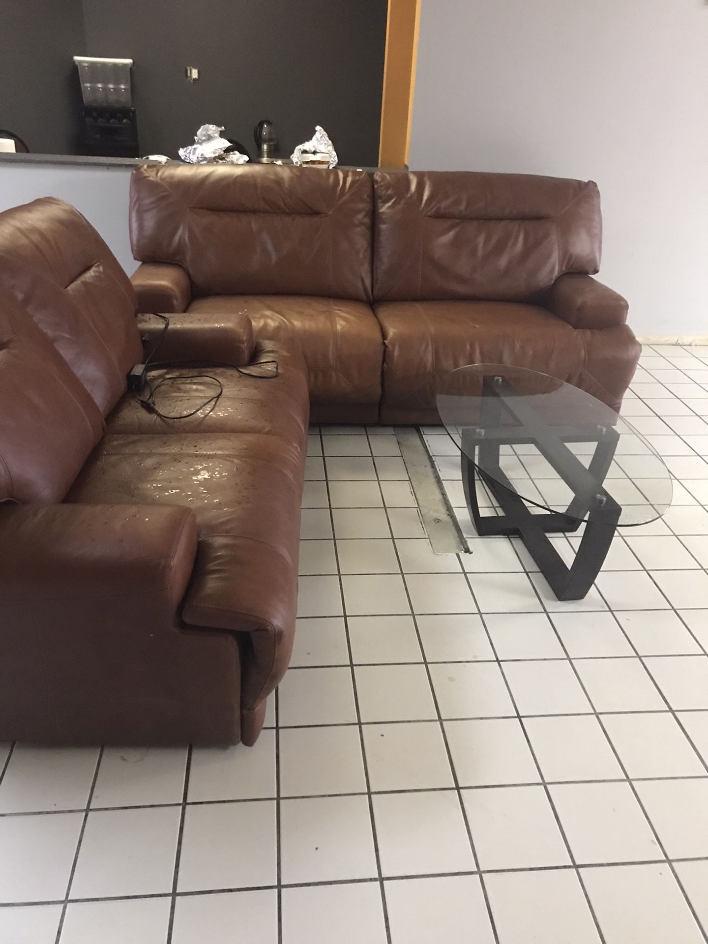 Nice leather couch set