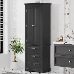 New Assembled Bathroom 70" Tall Kitchen Pantry Cabinet  Doors Drawers Storage Shelf Organizers