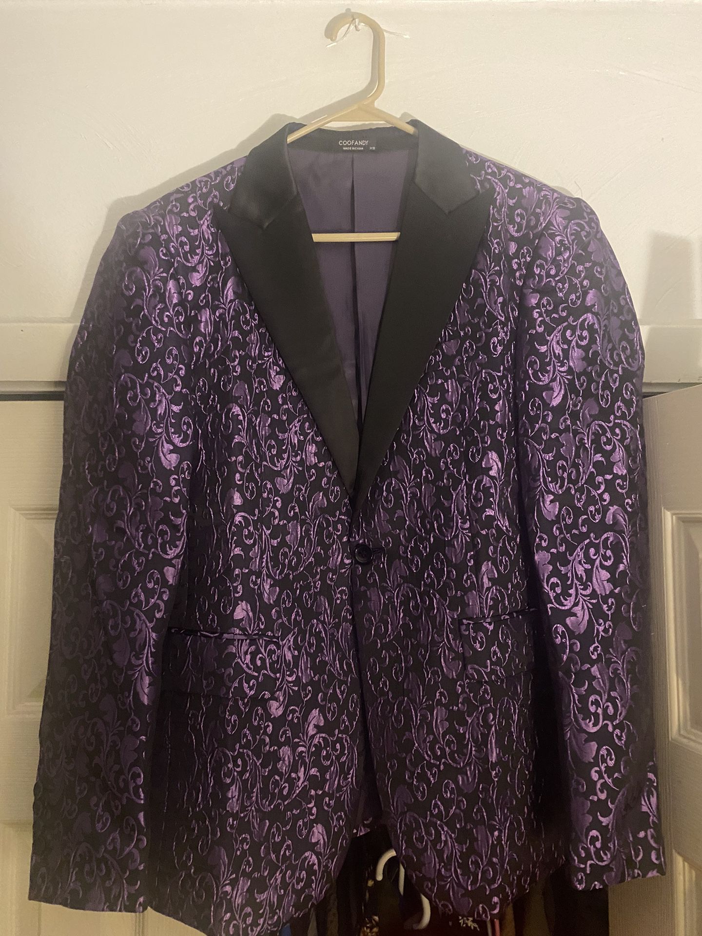 Luxury Purple Young Men’s Blazer And Dress Shoes 