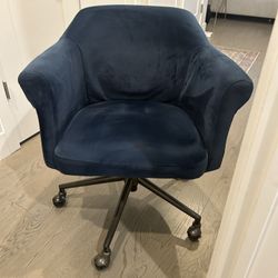 Beautiful Blue Velvet Desk Chair
