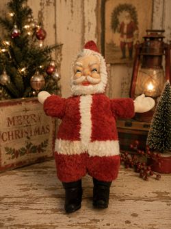 Vintage 50s stuffed Santa