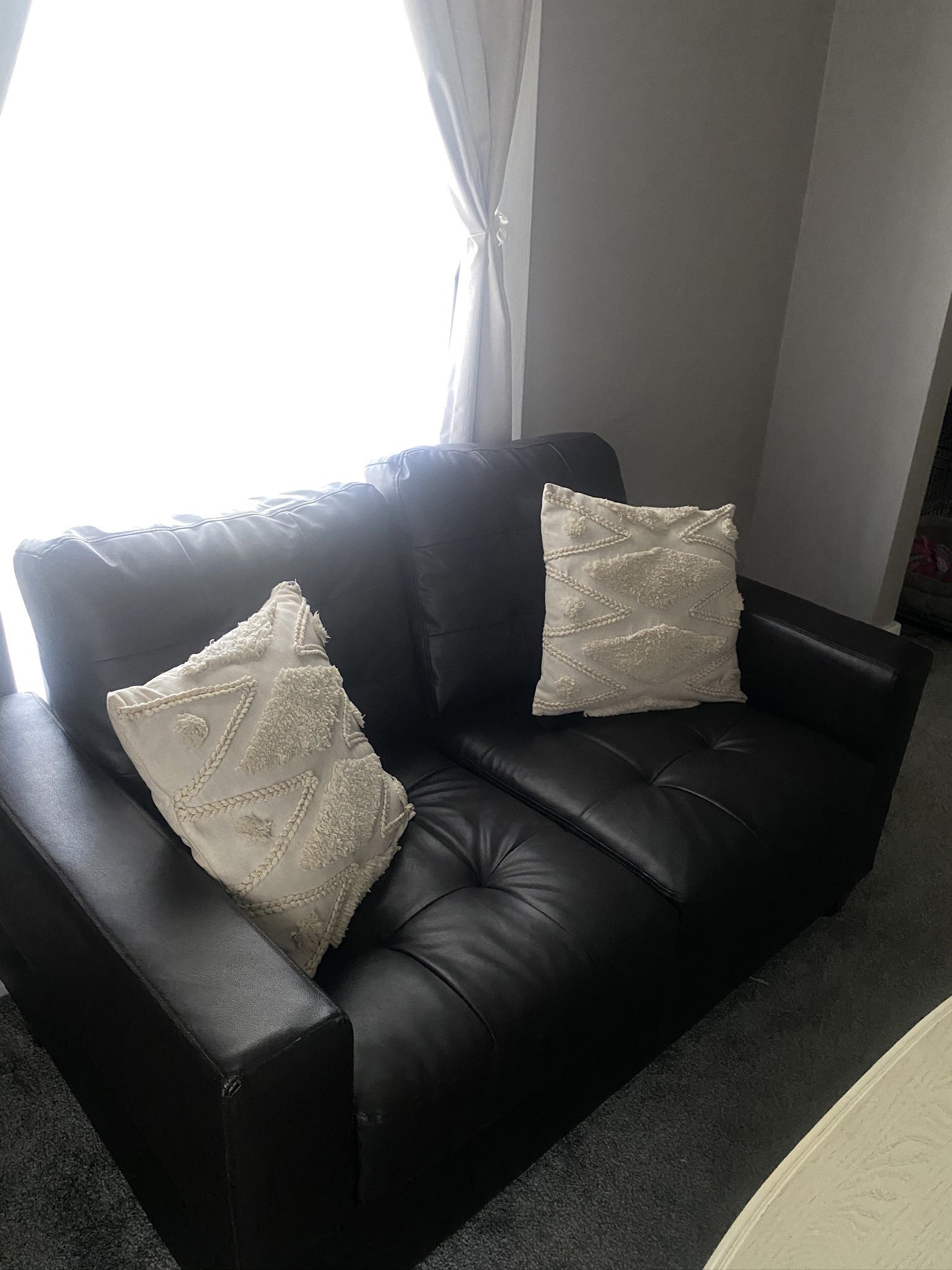 Dark Brown/Black Faux Leather Couch
