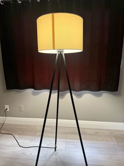 Tripod Floor Lamp with Drum Shade