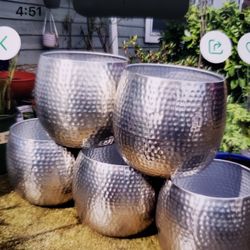$49 Each Beautiful Silver Pot 15x15