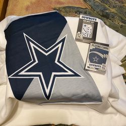 Dallas Cowboys face covering, playing cards, dice
