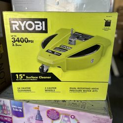 RYOBI 15 in. 3400 PSI Gas Pressure Washer Surface Cleaner with Caster Wheels