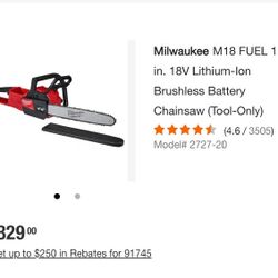 Milwaukee M18 FUEL 16 in. Chainsaw (Tool-Only)